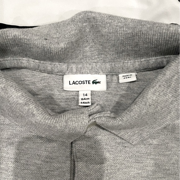 Lacoste polo light gray, size 10, 2nd tee has threading loose in side. Easy fix - Picture 4 of 10